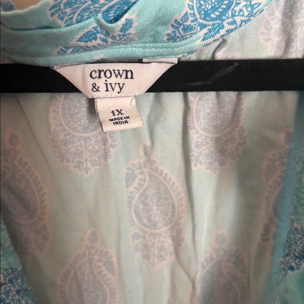 Crown & Ivy Blue Paisley Dress - Picture 2 of 3